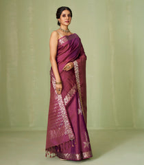 Lilac Handloom Soft Silk Saree With Floral Buttas-SO4046