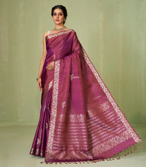 Lilac Handloom Soft Silk Saree With Floral Buttas-SO4046