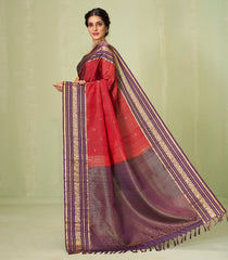 Crimson Handloom Soft Silk Saree With Buttas & Contrast Border-SO4038