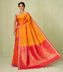 Orange Handloom Soft Silk Saree With Floral Buttas-SO4025