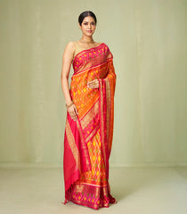 Orange Handloom Soft Silk Saree With Printed Tie & Dye Motifs-SO3990