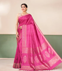 Dusty Pink Handloom Soft Silk Saree With Zari Buttas-SO4728