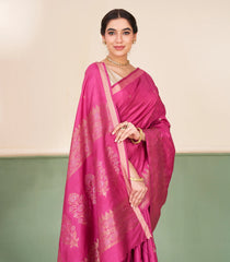 Dusty Pink Handloom Soft Silk Saree With Zari Buttas-SO4728