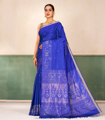 Blue Handloom Soft Silk Saree With Zari Buttas-SO4714