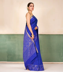Blue Handloom Soft Silk Saree With Zari Buttas-SO4714