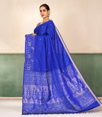 Blue Handloom Soft Silk Saree With Zari Buttas-SO4714