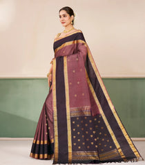 Brown Handloom Soft Silk Saree With Zari Buttas-SO4713