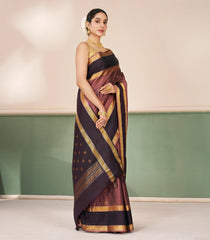 Brown Handloom Soft Silk Saree With Zari Buttas-SO4713