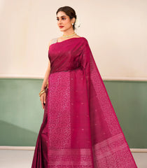 Magenta Handloom Soft Silk Saree With Zari Buttas-SO4720