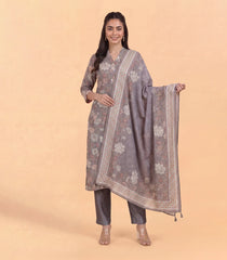 Grey Floral Printed Kurta Set-RC5658