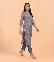 Grey Floral Printed Kurta Set-RC5658