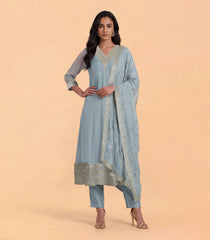 Grey Georgette Festive Anarkali Set -RC5659