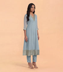 Grey Georgette Festive Anarkali Set -RC5659