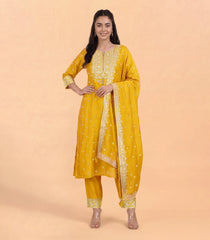 Haldi Yellow Gold Zari work Kurta Set -RC5662
