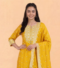 Haldi Yellow Gold Zari work Kurta Set -RC5662