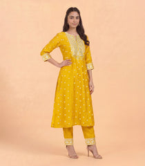 Haldi Yellow Gold Zari work Kurta Set -RC5662