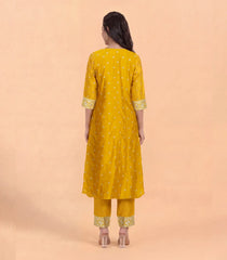 Haldi Yellow Gold Zari work Kurta Set -RC5662