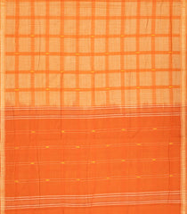 Light Peach Handloom Kadapa Cotton Saree With Checks & Buttas-Light Peach