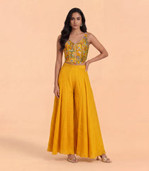 Mustard Festive Printed Corset Sharara Set-RC5647
