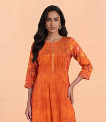 Orange Floral Printed Kurta Set-RC5634