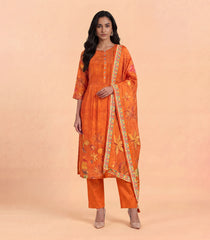 Orange Floral Printed Kurta Set-RC5634