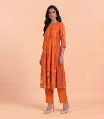 Orange Floral Printed Kurta Set-RC5634