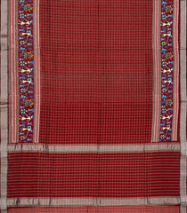 Maroon Handloom Chirala Saree  With Embroidery-Maroon