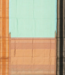 Aquamarine Handloom Chirala Silk Cotton Saree With Checks-Aquamarine