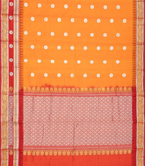 Orange Handloom Chirala Silk Cotton With Red Border-Orange