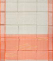 Grey Blended Tussar Tissue Saree With Peach Border-Grey