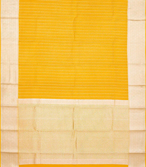 Yellow Mysore Crepe Silk Saree With Diamond Stripes-Yellow