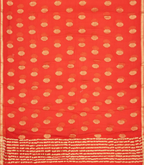 Red Mysore Chiffon Silk Saree With Floral Motifs-Red