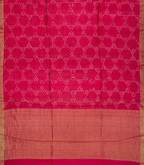 Pink Handloom Tussar Silk Saree With Bandani Motifs-Pink