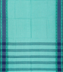 Turquoise Bengal Cotton Saree With Checks-Turquoise