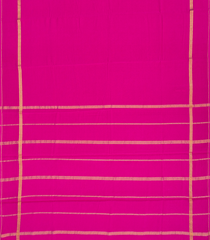 Hot Pink Mysore Plain Crepe Silk Saree With Diamond Motifs-Hot Pink