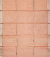 Peach Blended Tussar Tissue Saree With Border-Peach