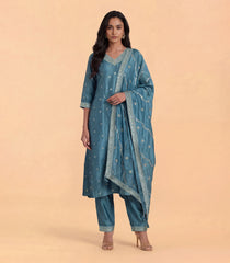 Pigeon Blue Festive Anarkali Set -RC5661