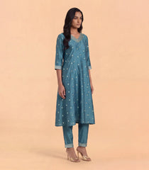 Pigeon Blue Festive Anarkali Set -RC5661