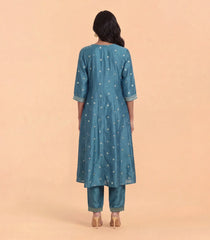 Pigeon Blue Festive Anarkali Set -RC5661