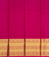 Violet Handloom Silk Pavadai Material With Floral Vine Motifs (1.1 Meter)-Violet