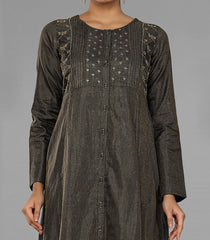 Black and Gold Organza Kurta Set