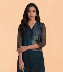 Teal Green Multicoloured Printed Kurta Set-RC5653
