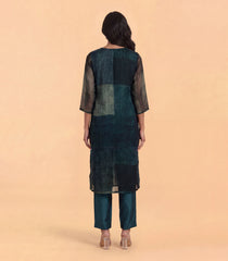 Teal Green Multicoloured Printed Kurta Set-RC5653