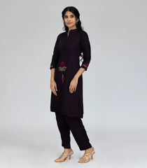 Deep Purple Embroidered Co-Ord Set-CO5009