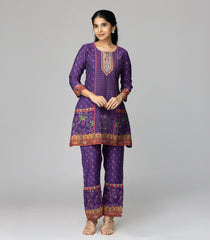Violet Printed Kurta Set-CO5003