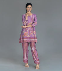 Lavender Floral Printed Kurta Set-CO5004