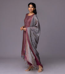 Mauve & Grey Festive Kurta Set-RC5571
