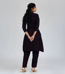 Deep Purple Embroidered Co-Ord Set-CO5009