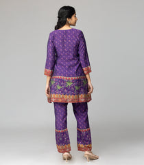 Violet Printed Kurta Set-CO5003