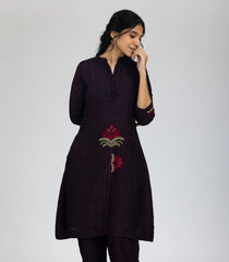 Deep Purple Embroidered Co-Ord Set-CO5009